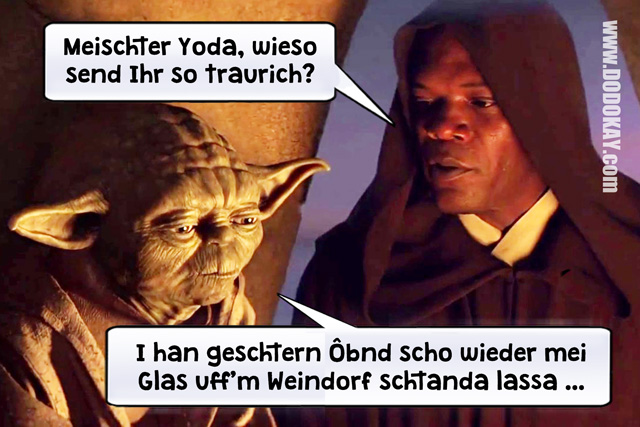 Dodokay Star Wars Yoda Weindorf Glas schwäbisch