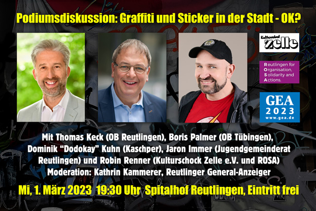 Dodokay Podiumsdiskussion Graffiti und Sticker Boris Palmer Thomas Keck